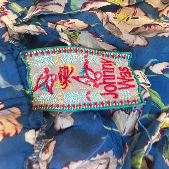 Johnny was silk Floral flowing pants  Sz XS - Picture 4 of 6